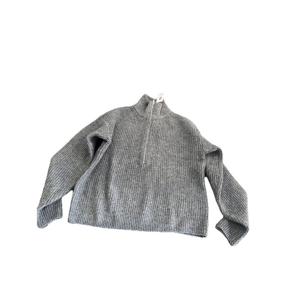 $79 Vince Camuto Womens Half Zip Pullover Sweater Ladies Zipper Gray Sz Small